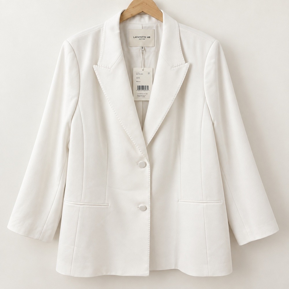 Lafayette 148 Quiet Luxury White Blazer Womens 22W Old Money Corporate NWT